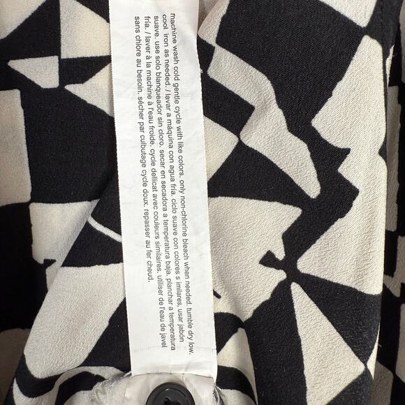 ELOQUII Womens Plus Size 18 Geometric Tie Neck Button Up Business Casual Blouse - Picture 11 of 12